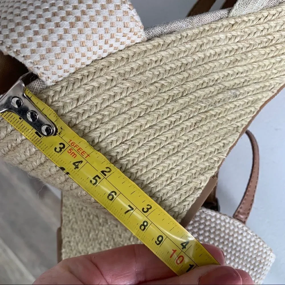 Lucky Brand Mahima Espadrille Wedge Beechwood Tan NWOT Size 10